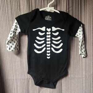 Fall Baby 3-6 Month Long Sleeve Skeleton Bodysuit